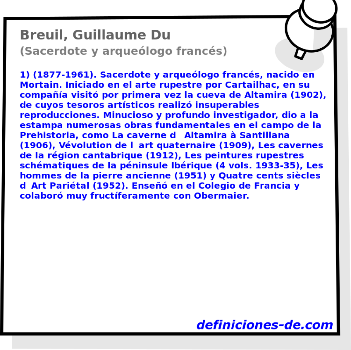 Breuil, Guillaume Du (Sacerdote y arquelogo francs)