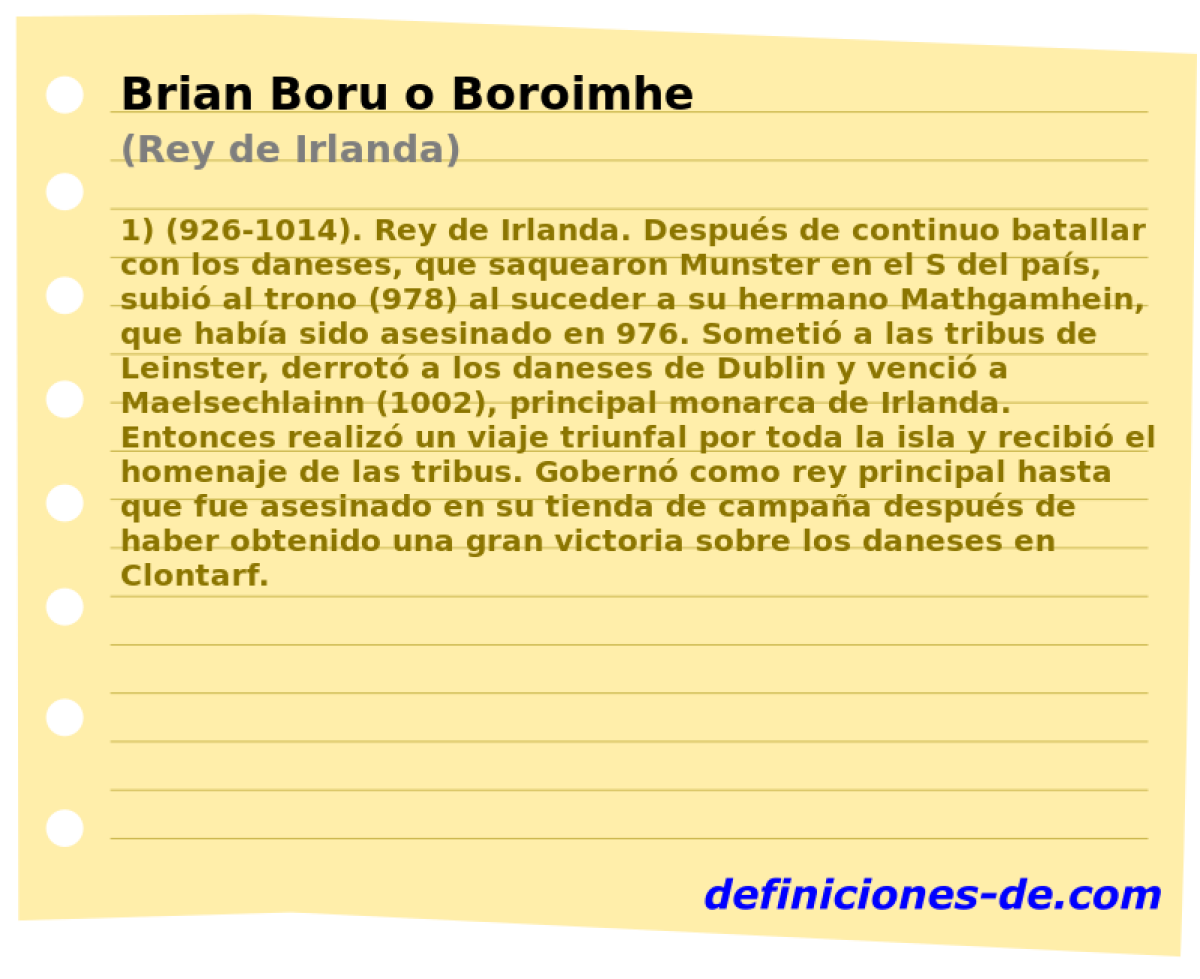 Brian Boru o Boroimhe (Rey de Irlanda)