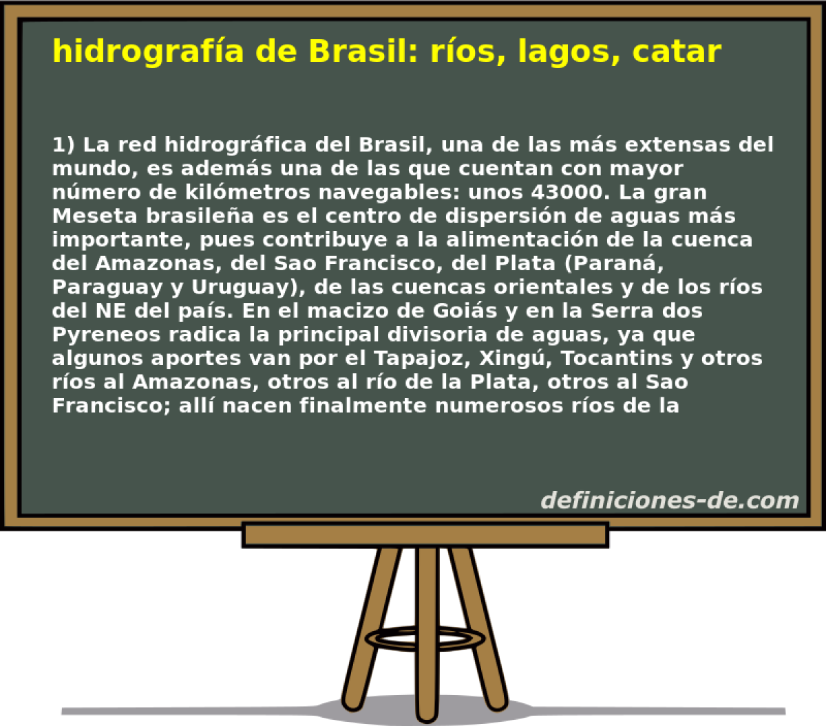 hidrografa de Brasil: ros, lagos, cataratas 