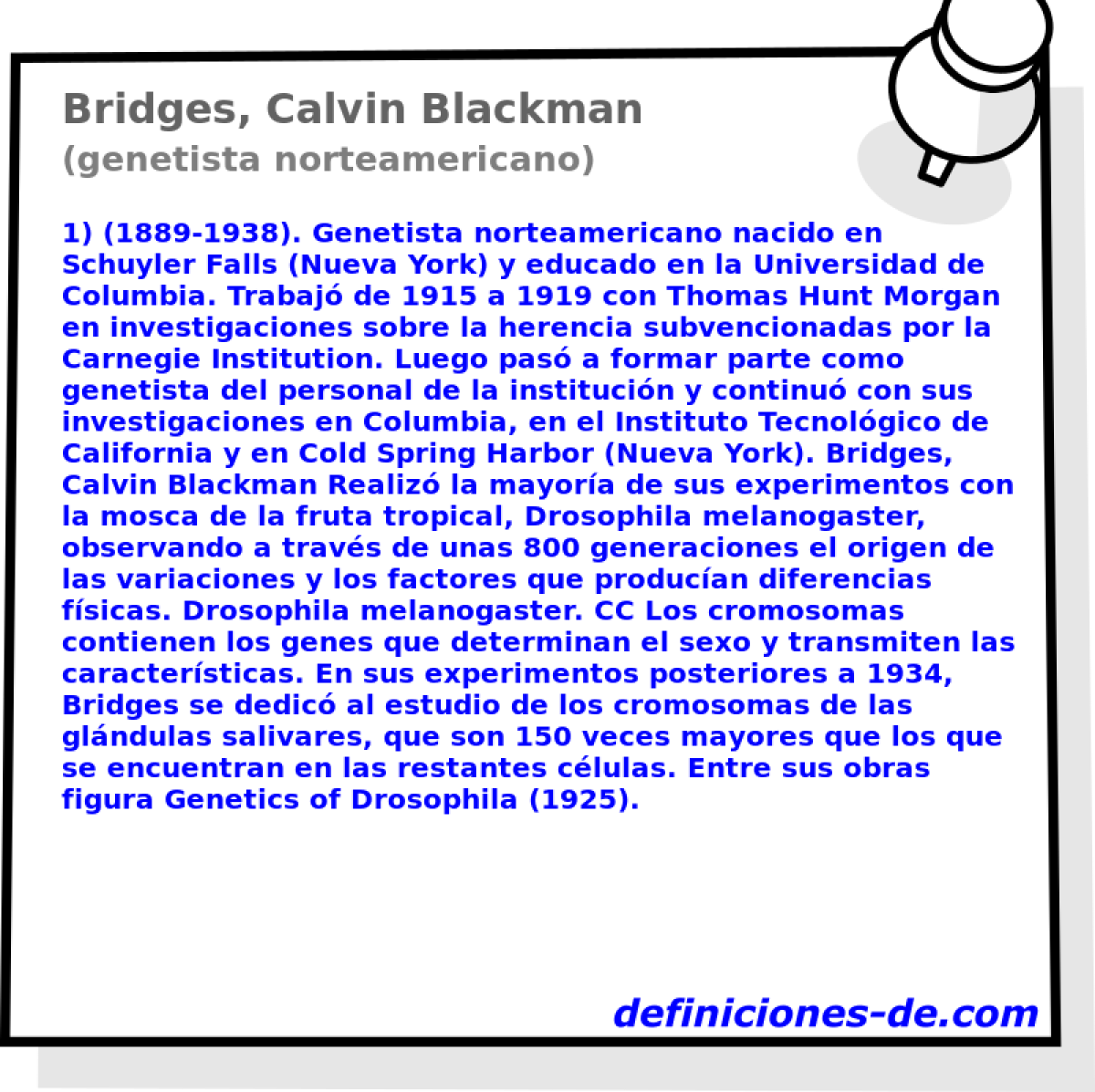 Bridges, Calvin Blackman (genetista norteamericano)