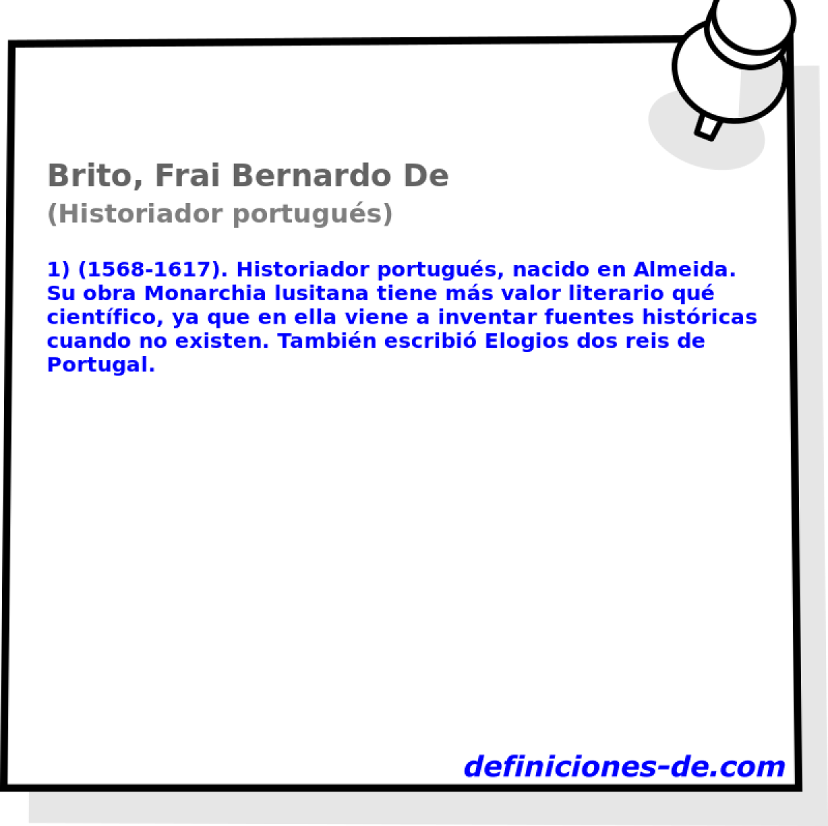 Brito, Frai Bernardo De (Historiador portugus)
