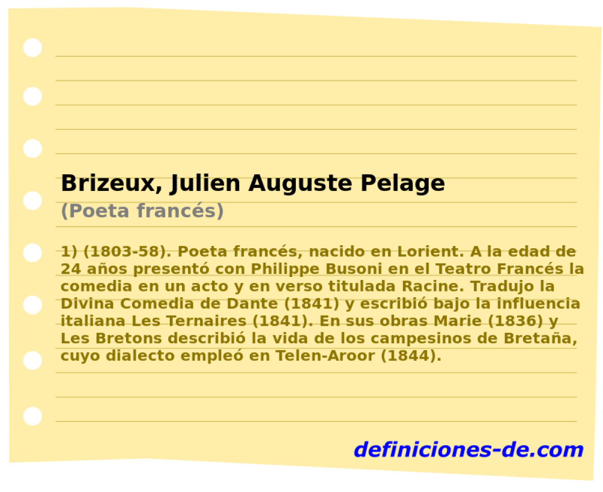 Brizeux, Julien Auguste Pelage (Poeta francs)