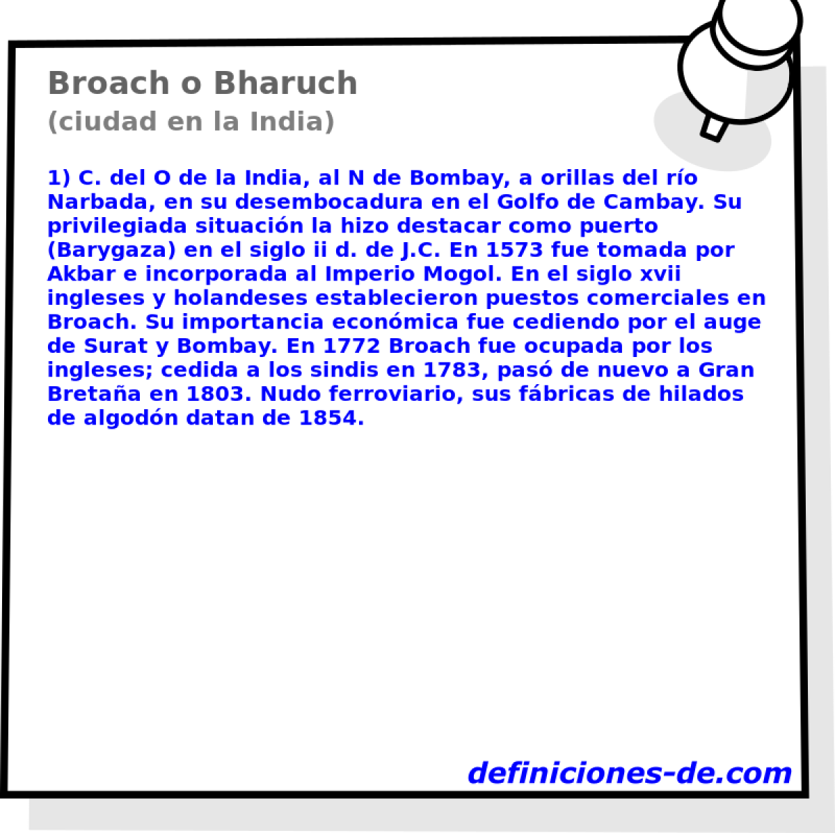 Broach o Bharuch (ciudad en la India)