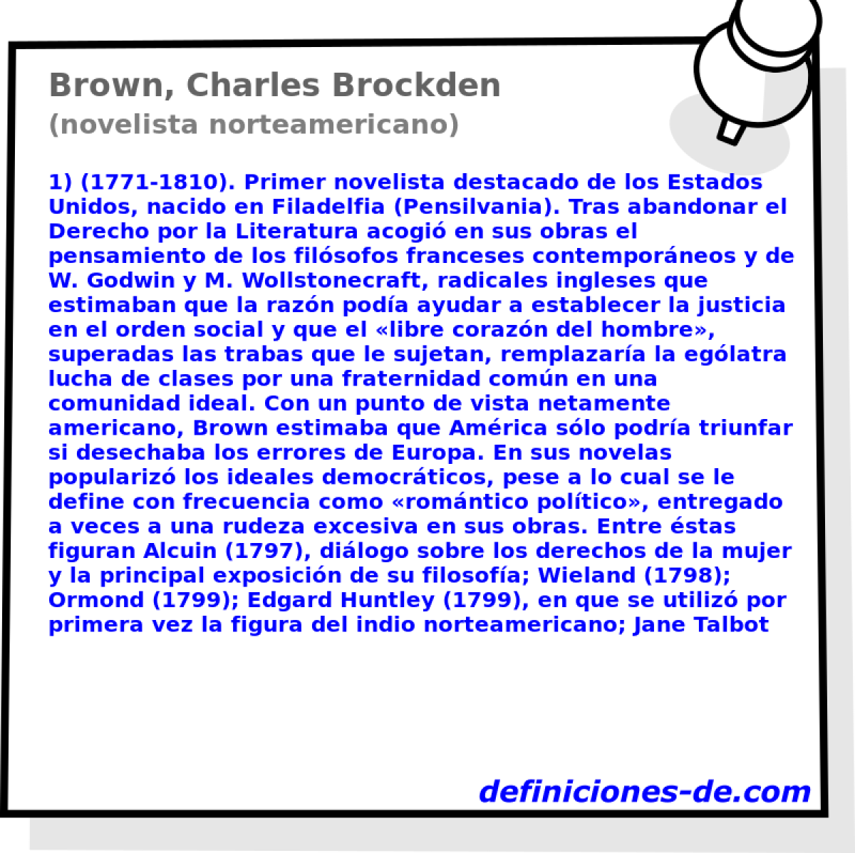 Brown, Charles Brockden (novelista norteamericano)