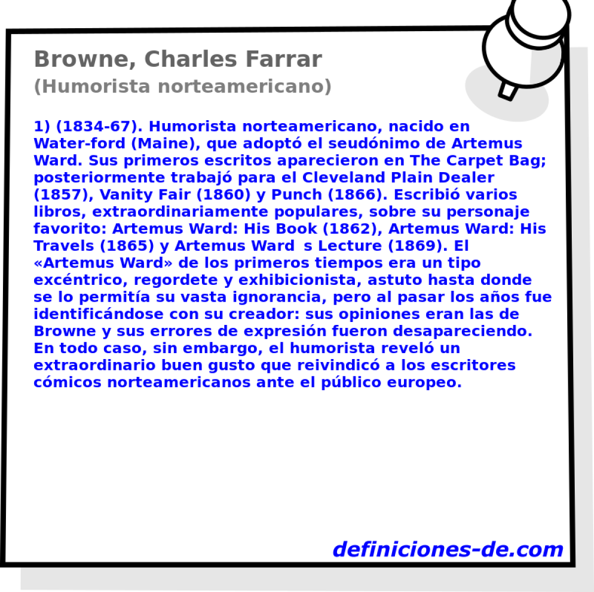 Browne, Charles Farrar (Humorista norteamericano)