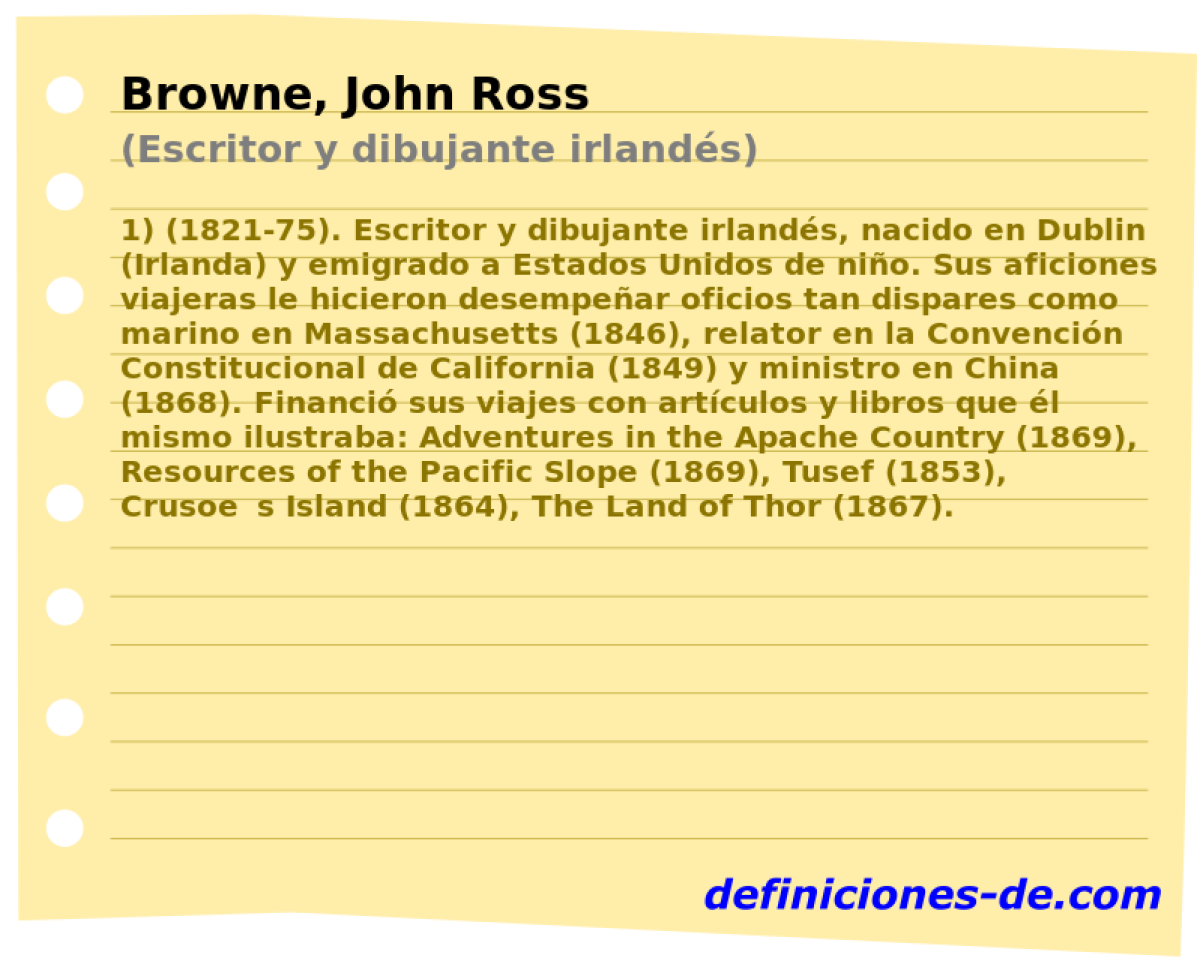 Browne, John Ross (Escritor y dibujante irlands)