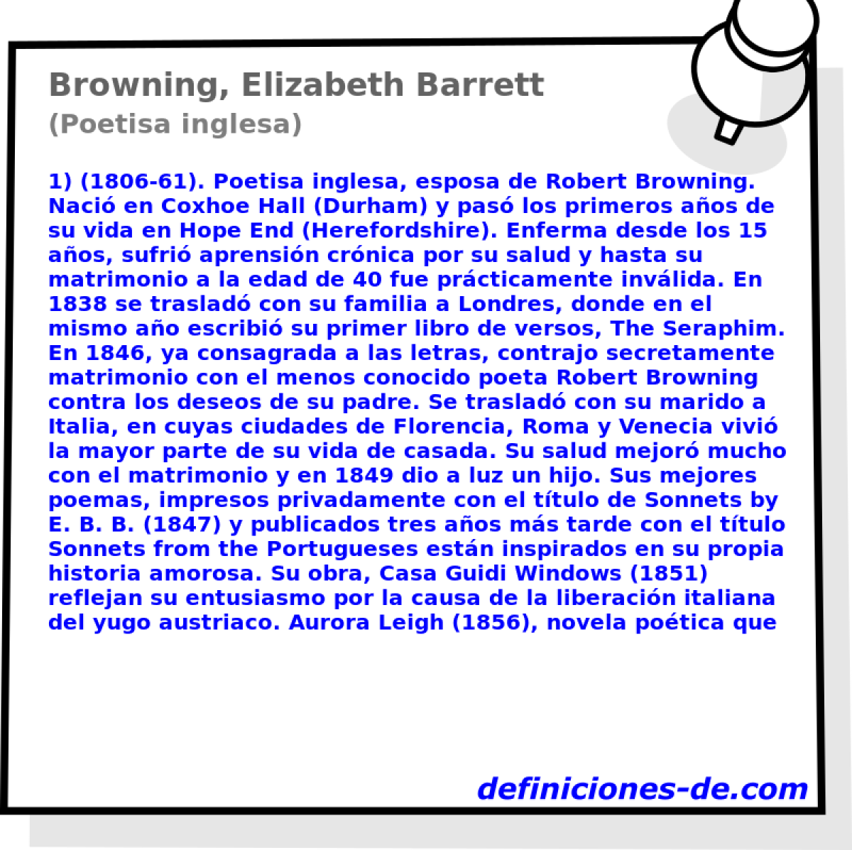 Browning, Elizabeth Barrett (Poetisa inglesa)