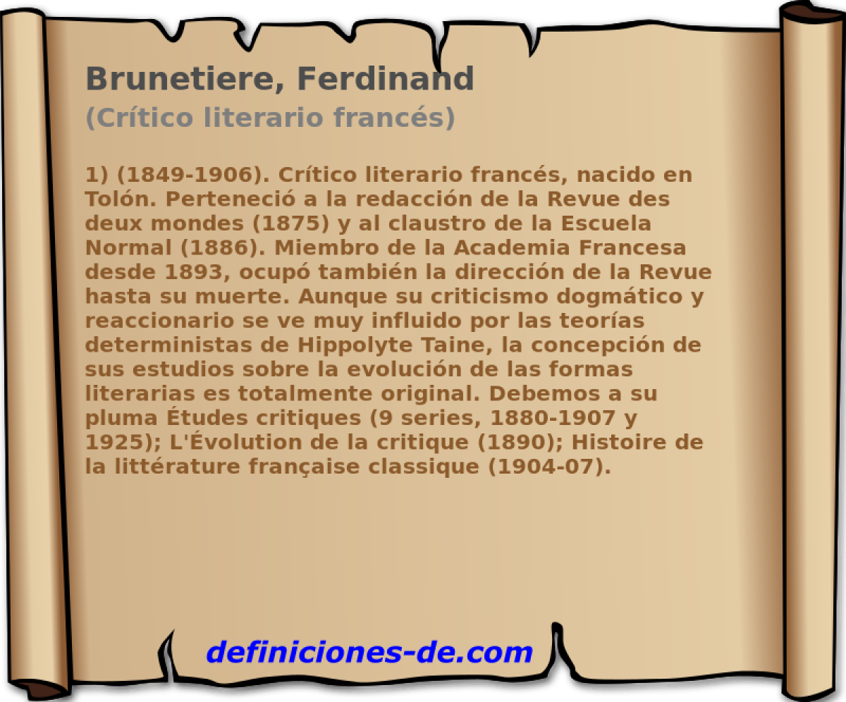 Brunetiere, Ferdinand (Crtico literario francs)
