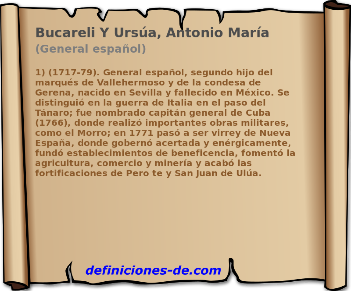 Bucareli Y Ursa, Antonio Mara (General espaol)