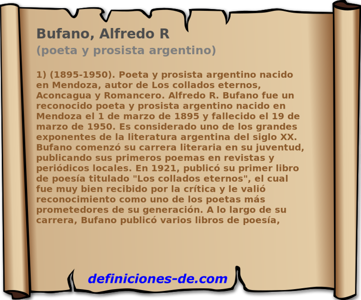 Bufano, Alfredo R (poeta y prosista argentino)