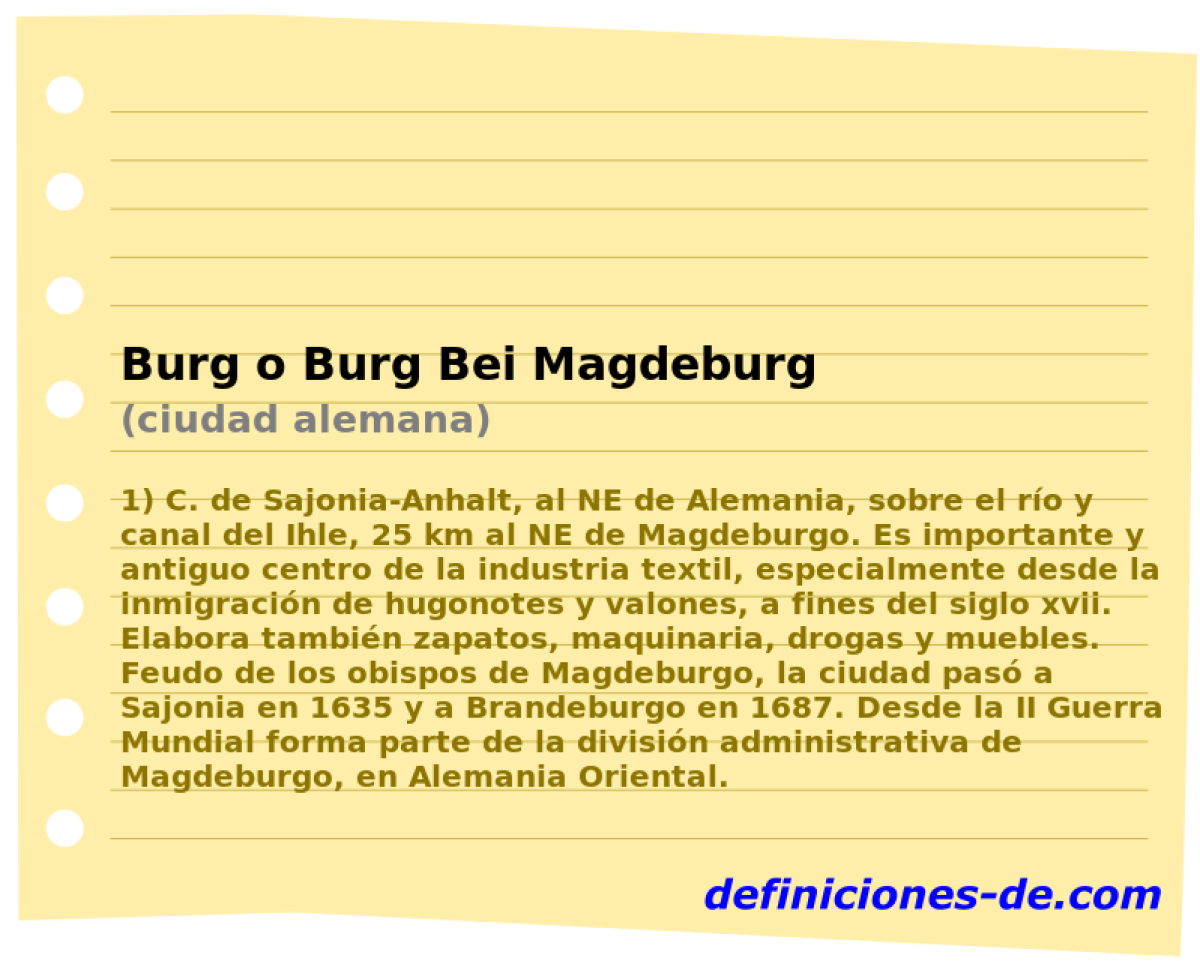 Burg o Burg Bei Magdeburg (ciudad alemana)
