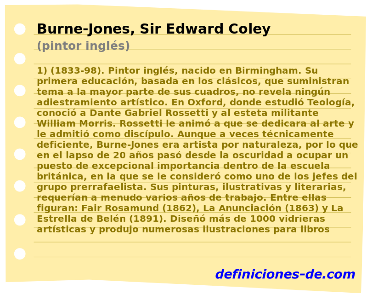 Burne-Jones, Sir Edward Coley (pintor ingls)