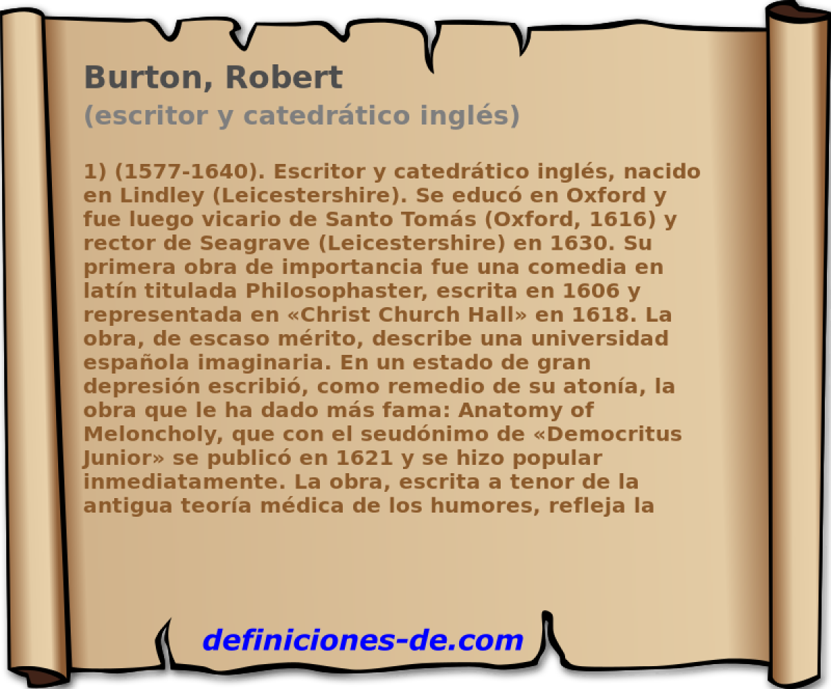 Burton, Robert (escritor y catedrtico ingls)