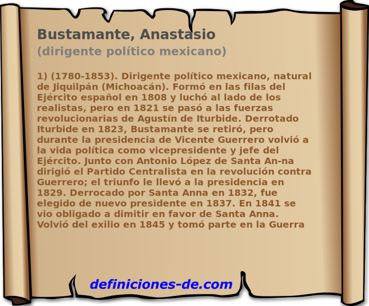 Bustamante, Anastasio (dirigente poltico mexicano)