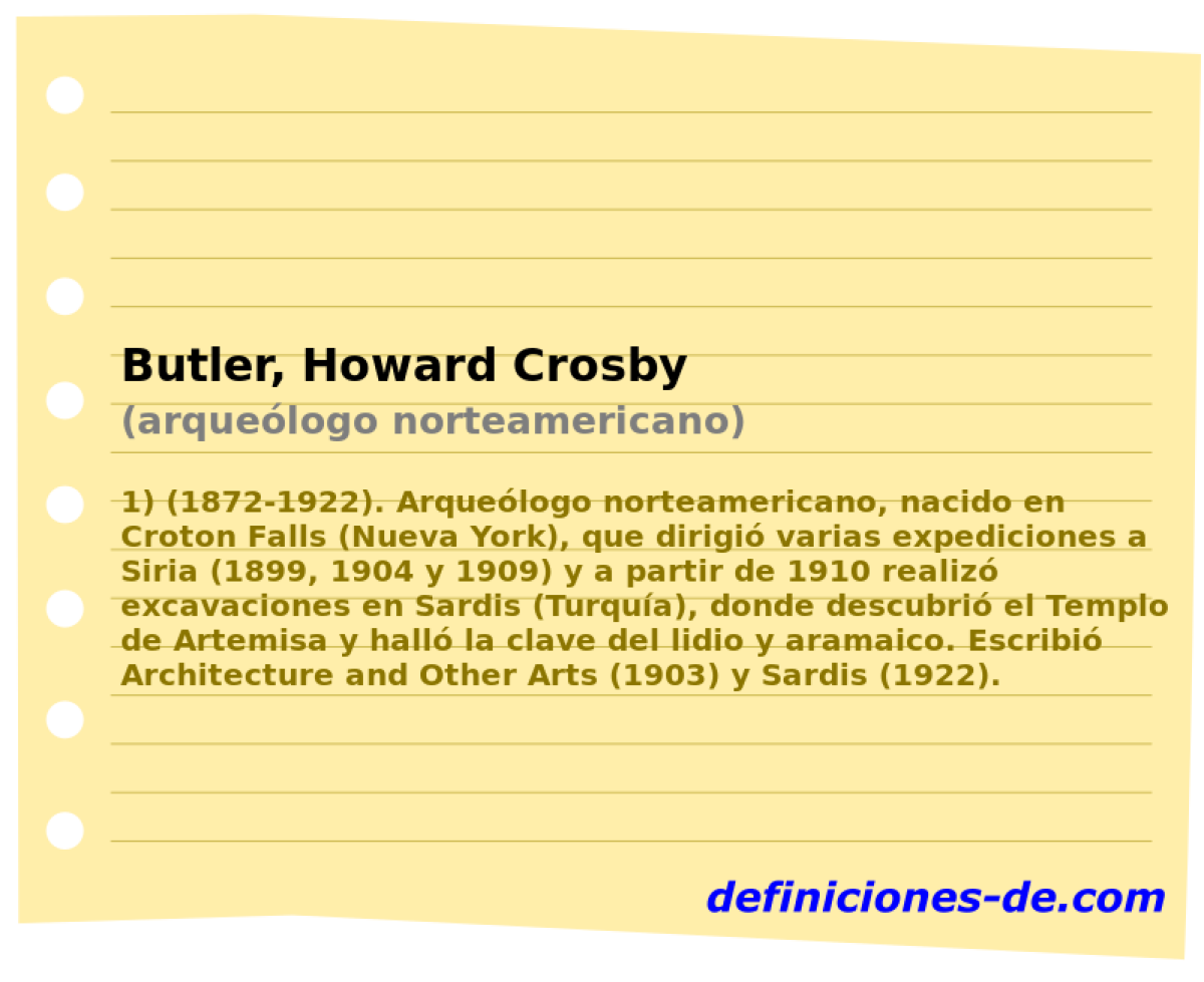 Butler, Howard Crosby (arquelogo norteamericano)