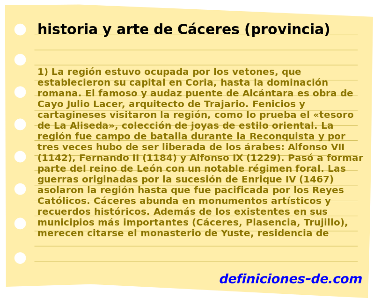 historia y arte de Cceres (provincia) 