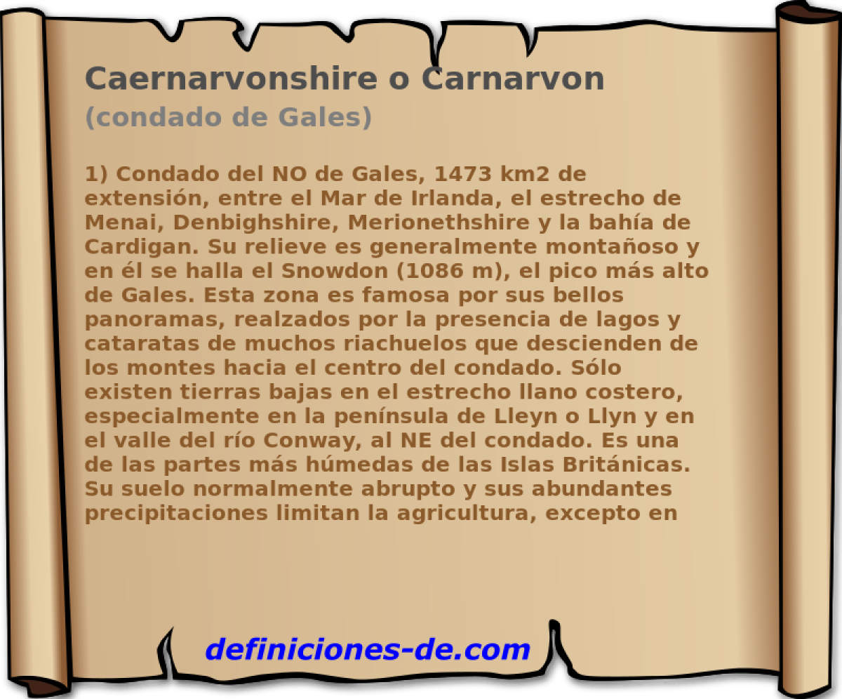 Caernarvonshire o Carnarvon (condado de Gales)