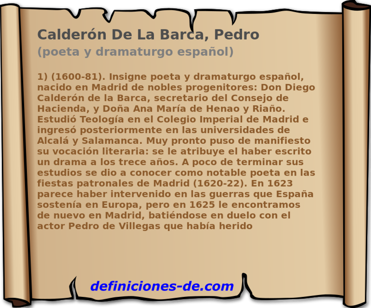 Caldern De La Barca, Pedro (poeta y dramaturgo espaol)