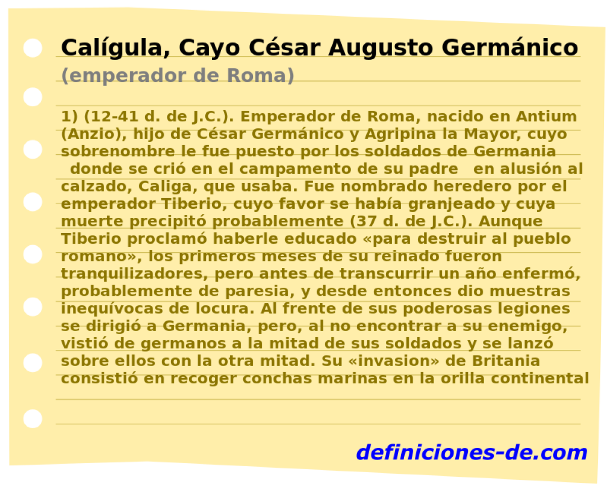 Calgula, Cayo Csar Augusto Germnico (emperador de Roma)