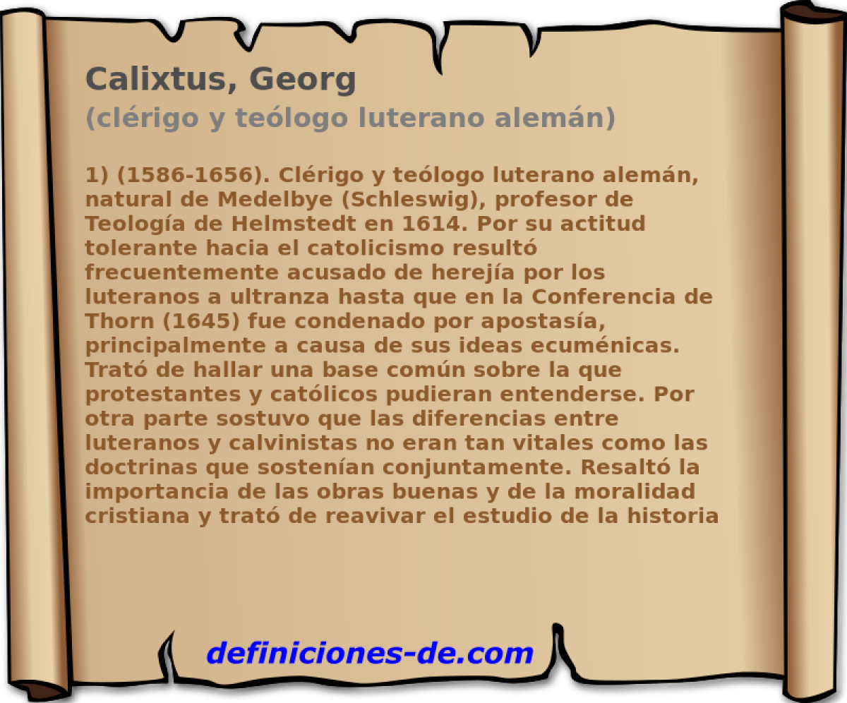 Calixtus, Georg (clrigo y telogo luterano alemn)