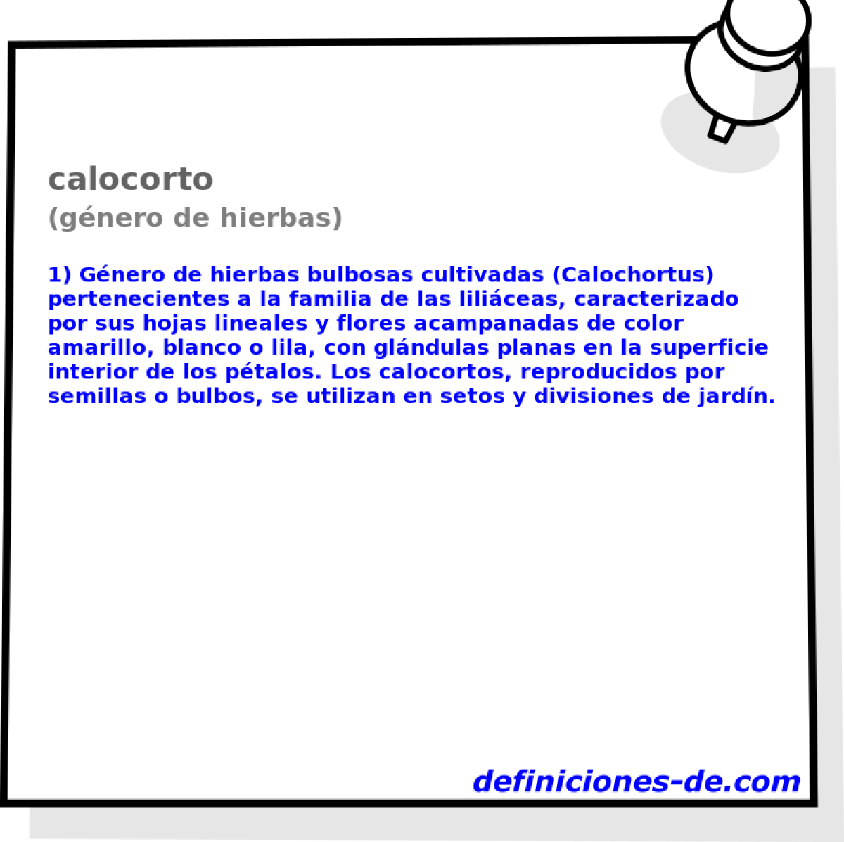 calocorto (gnero de hierbas)