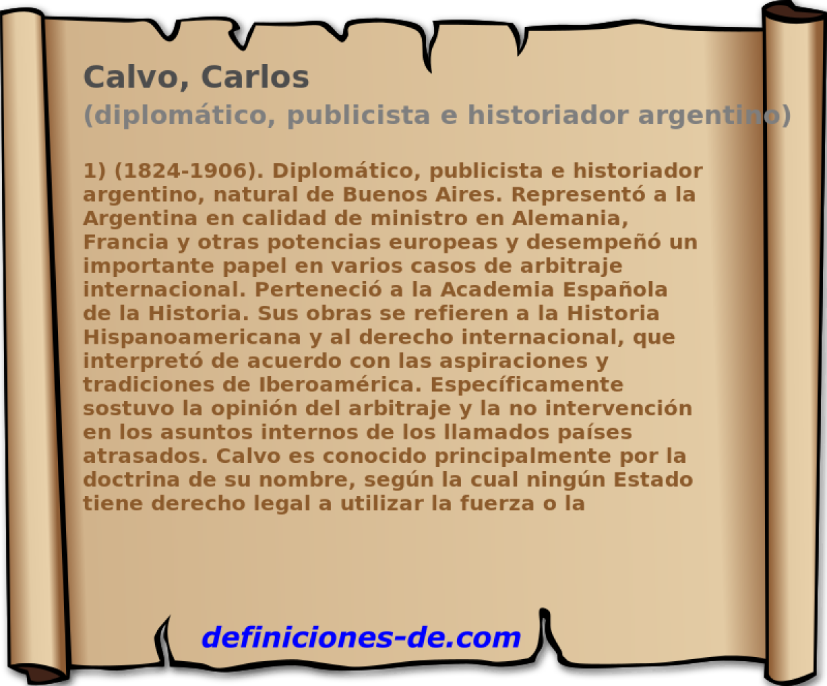 Calvo, Carlos (diplomtico, publicista e historiador argentino)