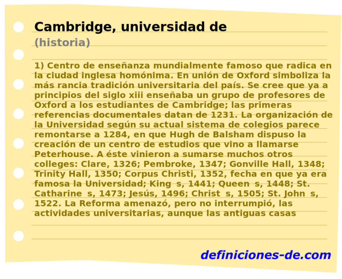 Cambridge, universidad de (historia)