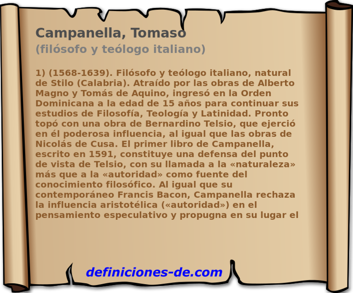 Campanella, Tomaso (filsofo y telogo italiano)