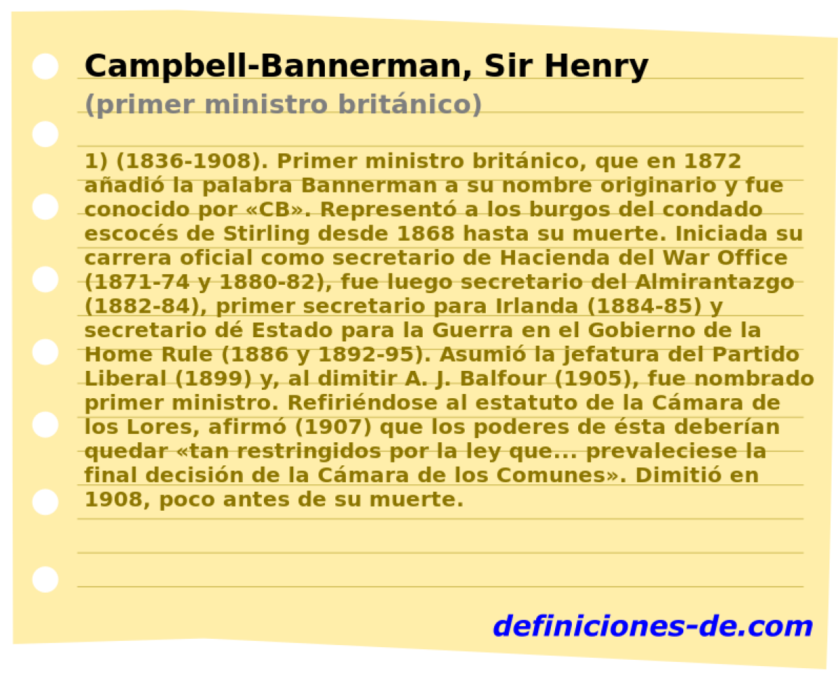 Campbell-Bannerman, Sir Henry (primer ministro britnico)