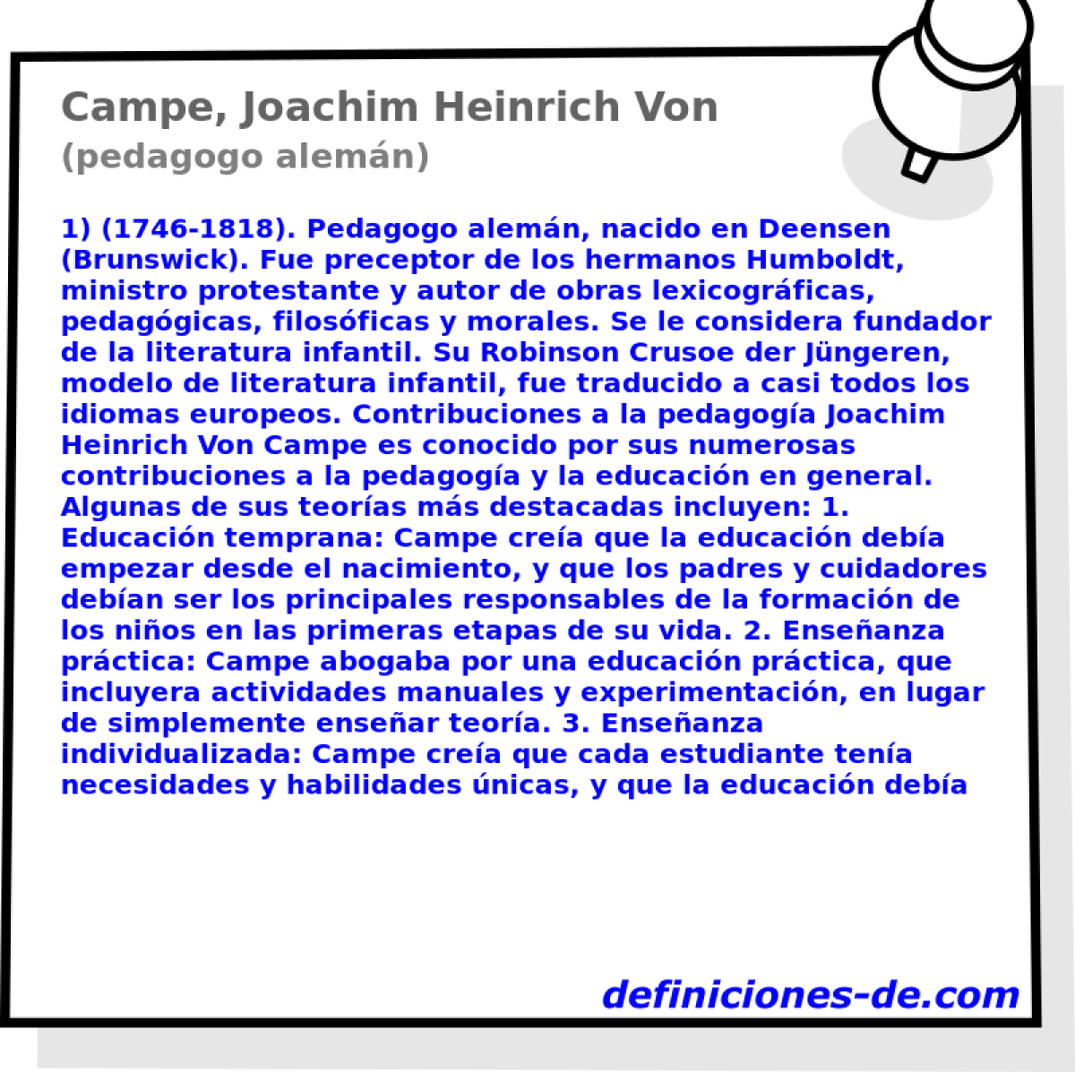 Campe, Joachim Heinrich Von (pedagogo alemn)