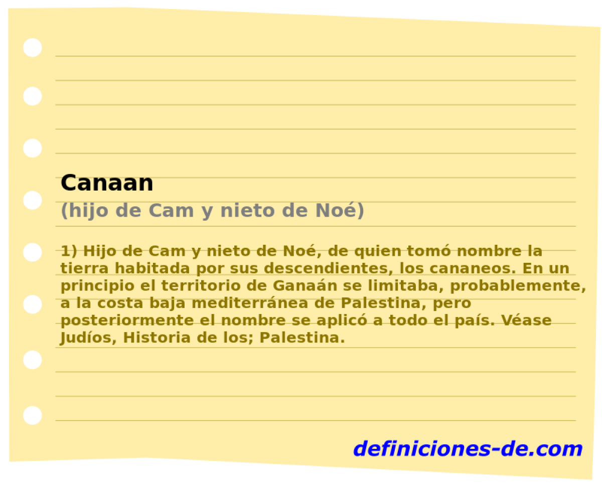 Canaan (hijo de Cam y nieto de No)