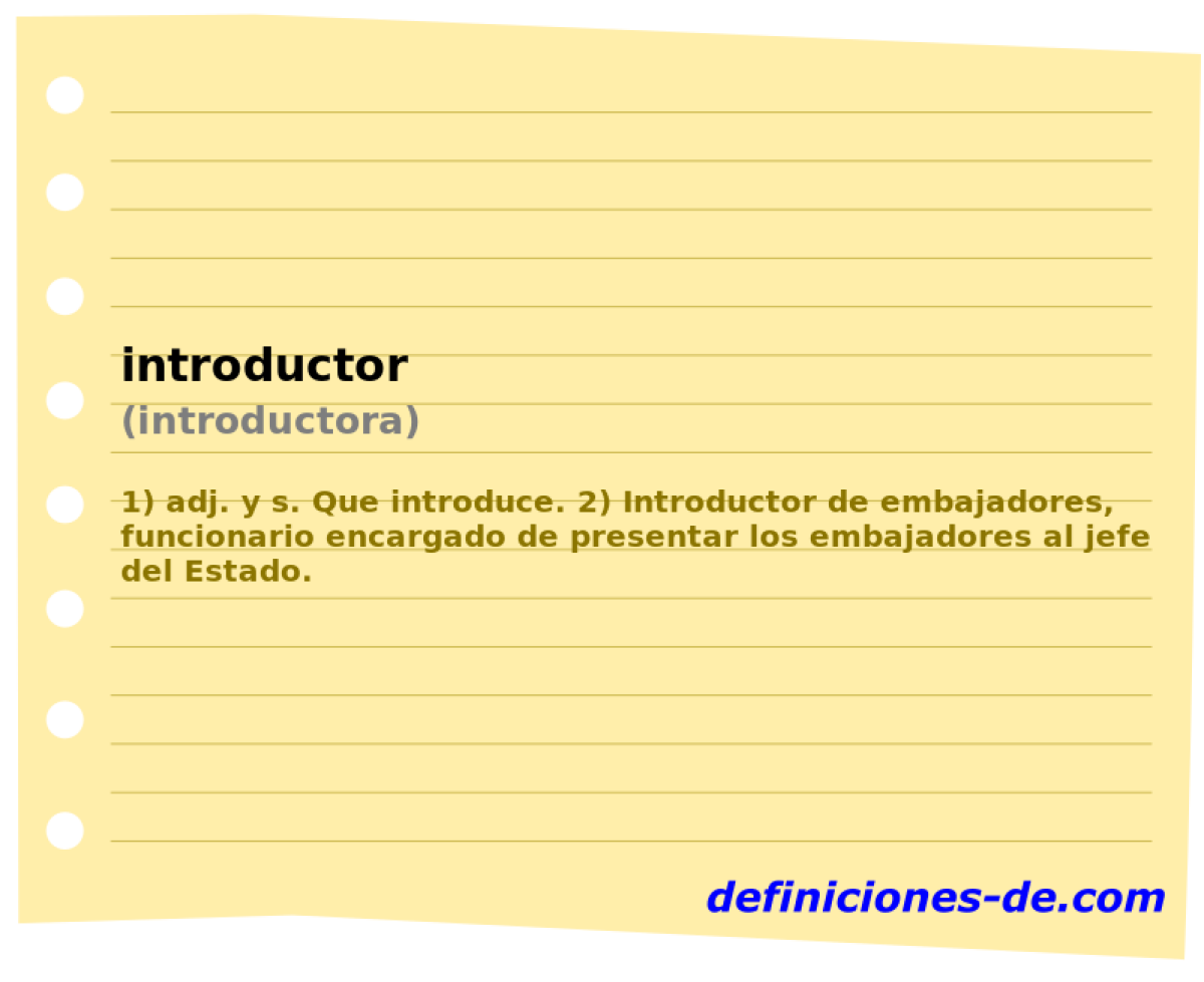 introductor (introductora)