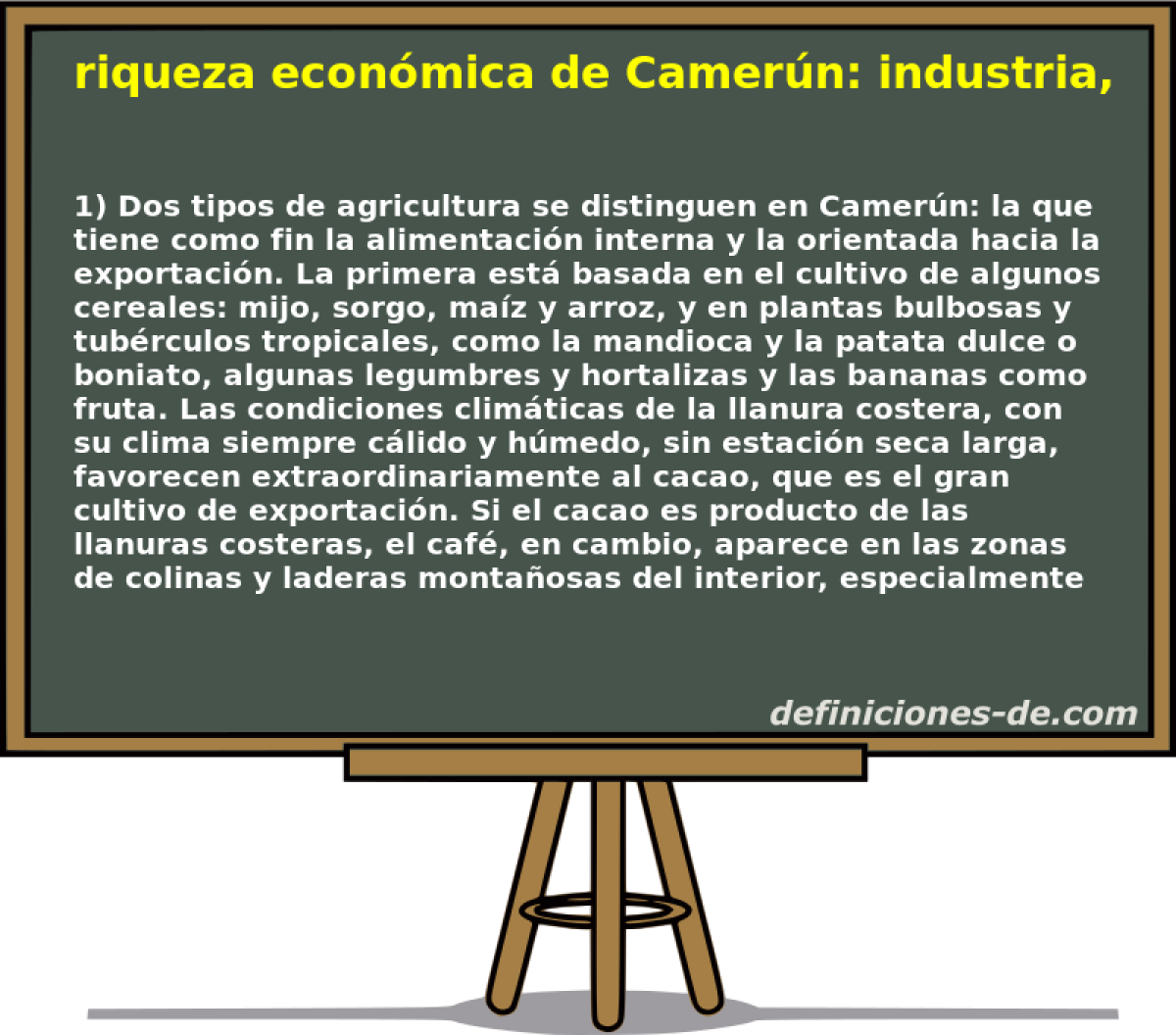 riqueza econmica de Camern: industria, productos 