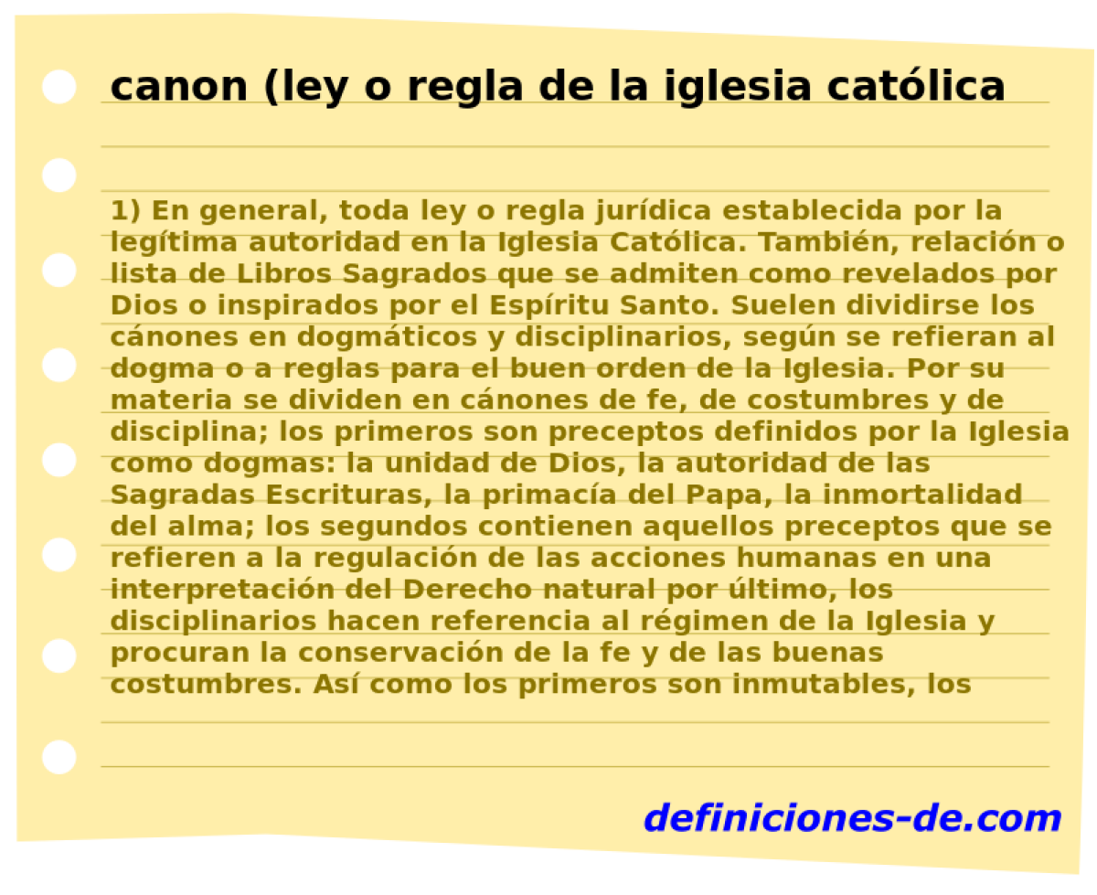 canon (ley o regla de la iglesia catlica) 