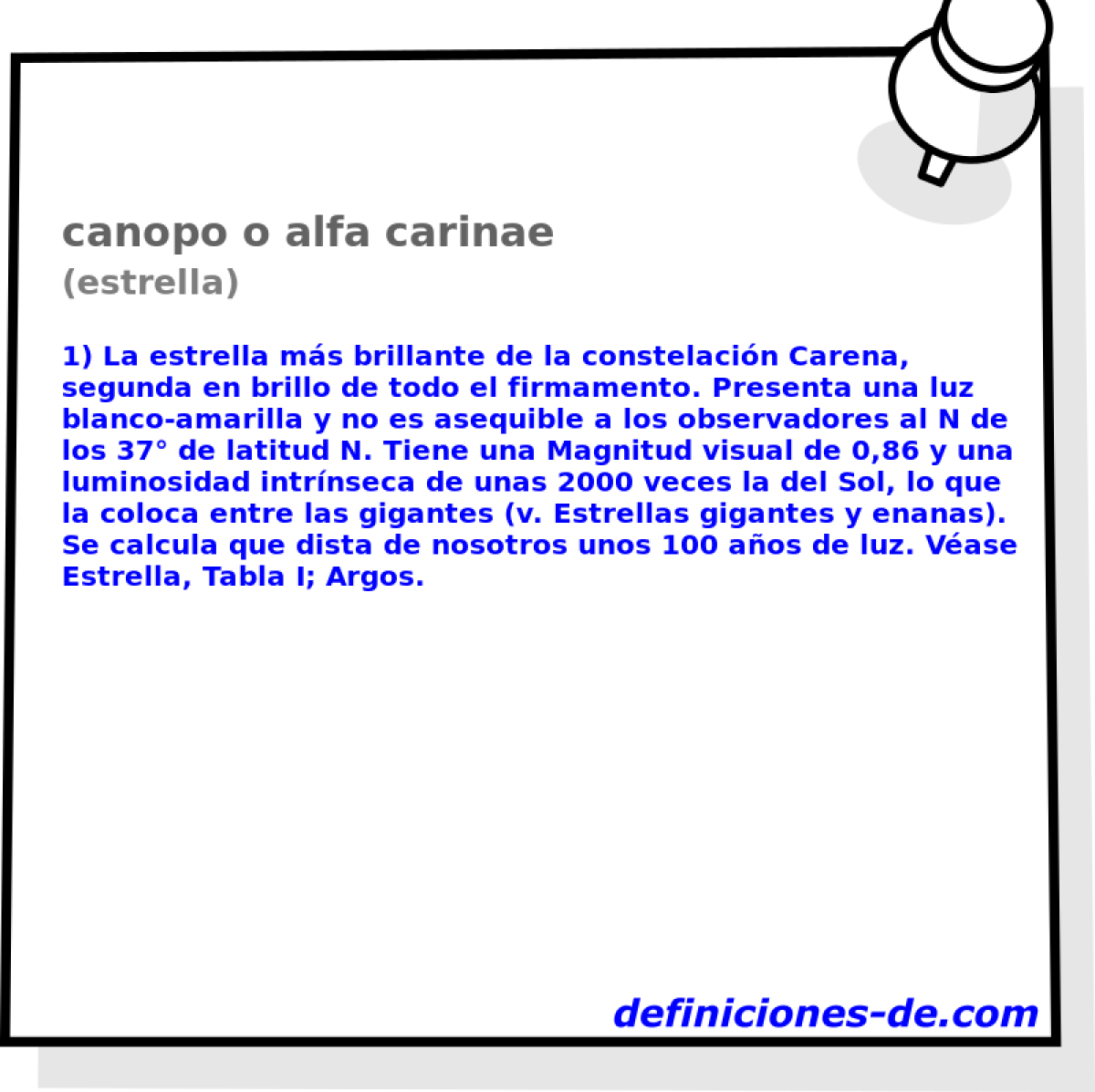 canopo o alfa carinae (estrella)