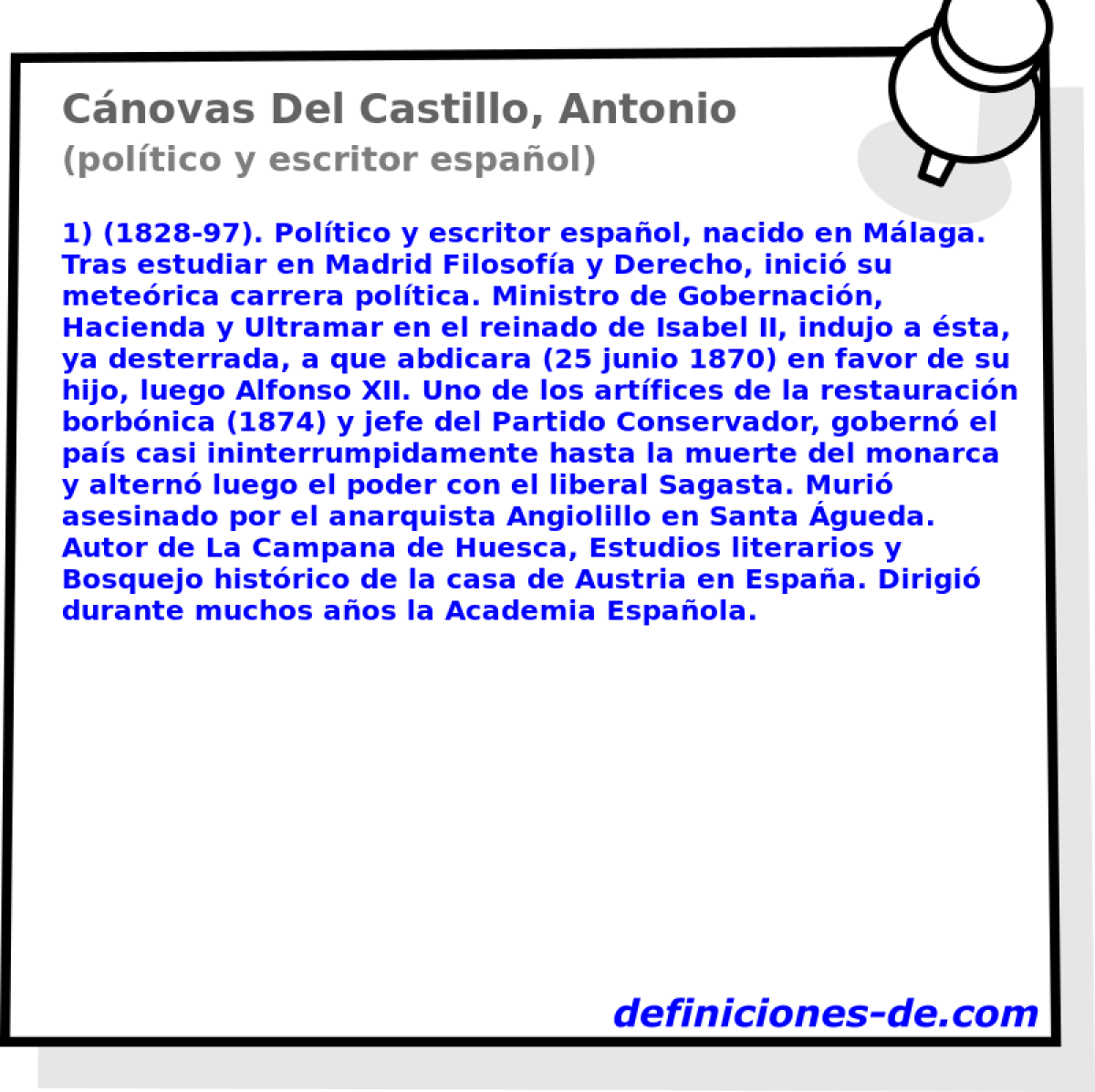Cnovas Del Castillo, Antonio (poltico y escritor espaol)