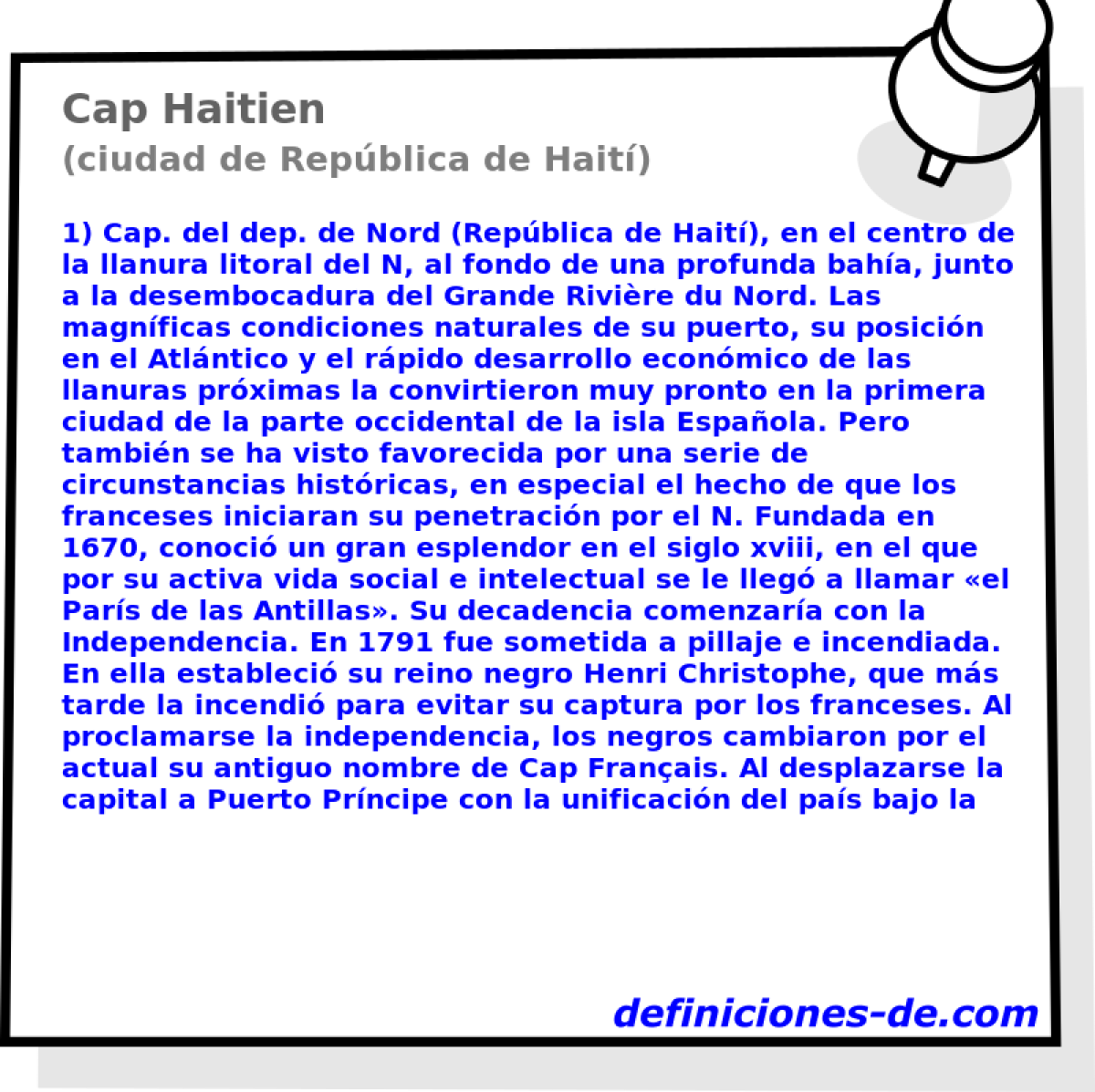 Cap Haitien (ciudad de Repblica de Hait)