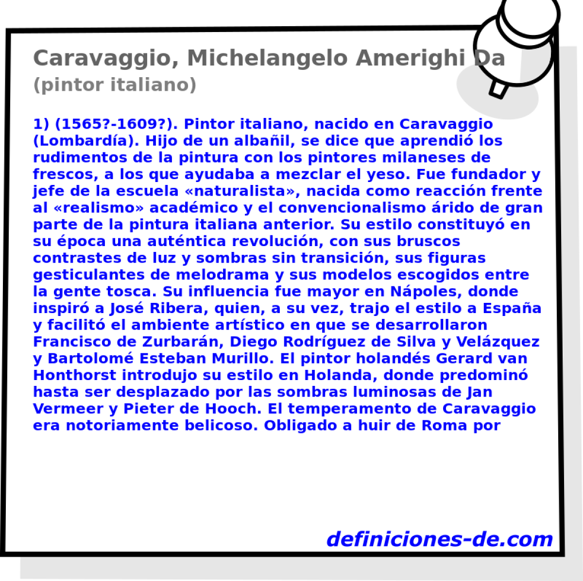 Caravaggio, Michelangelo Amerighi Da (pintor italiano)