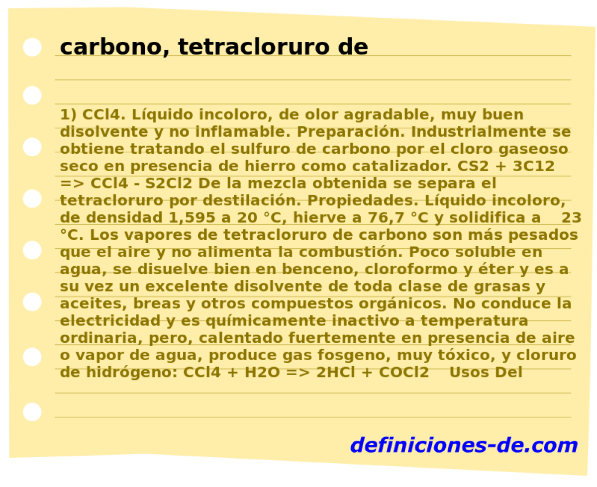 carbono, tetracloruro de 