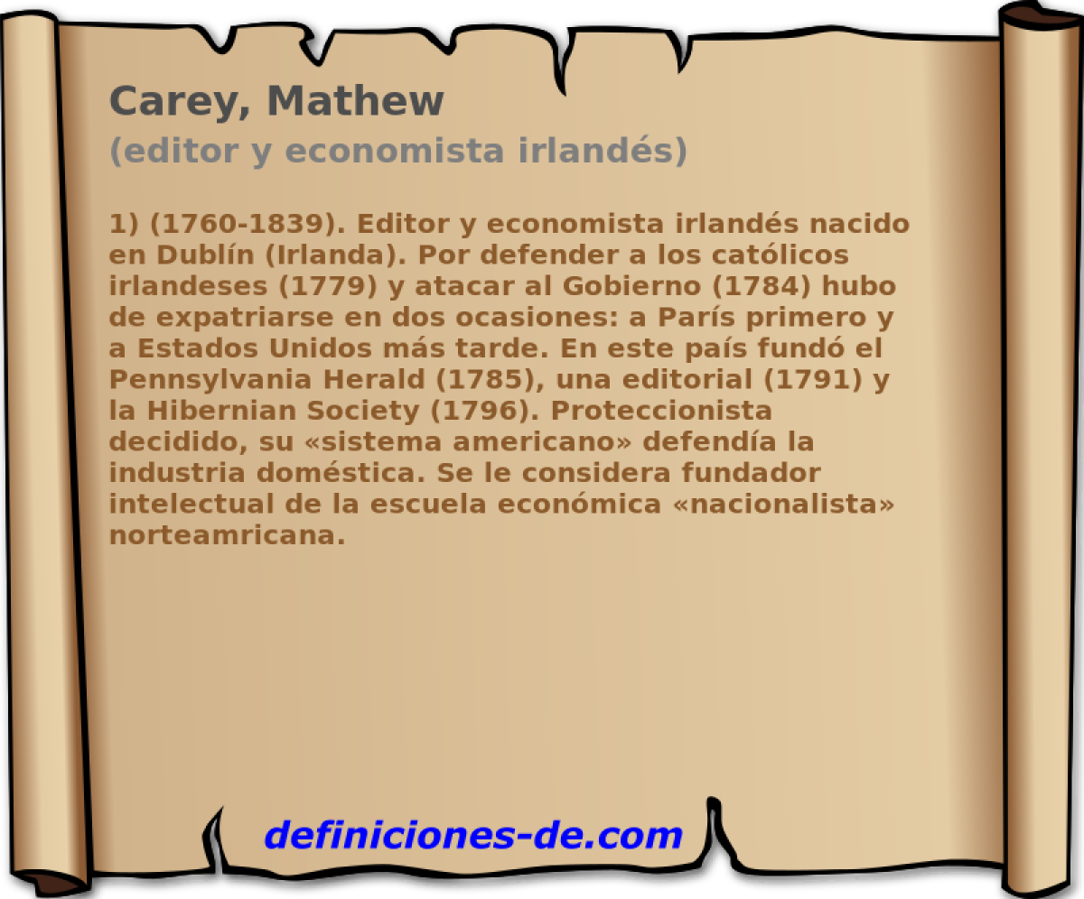 Carey, Mathew (editor y economista irlands)