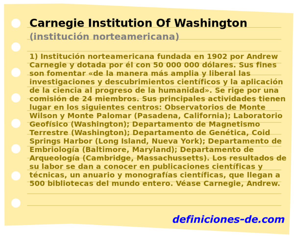 Carnegie Institution Of Washington (institucin norteamericana)