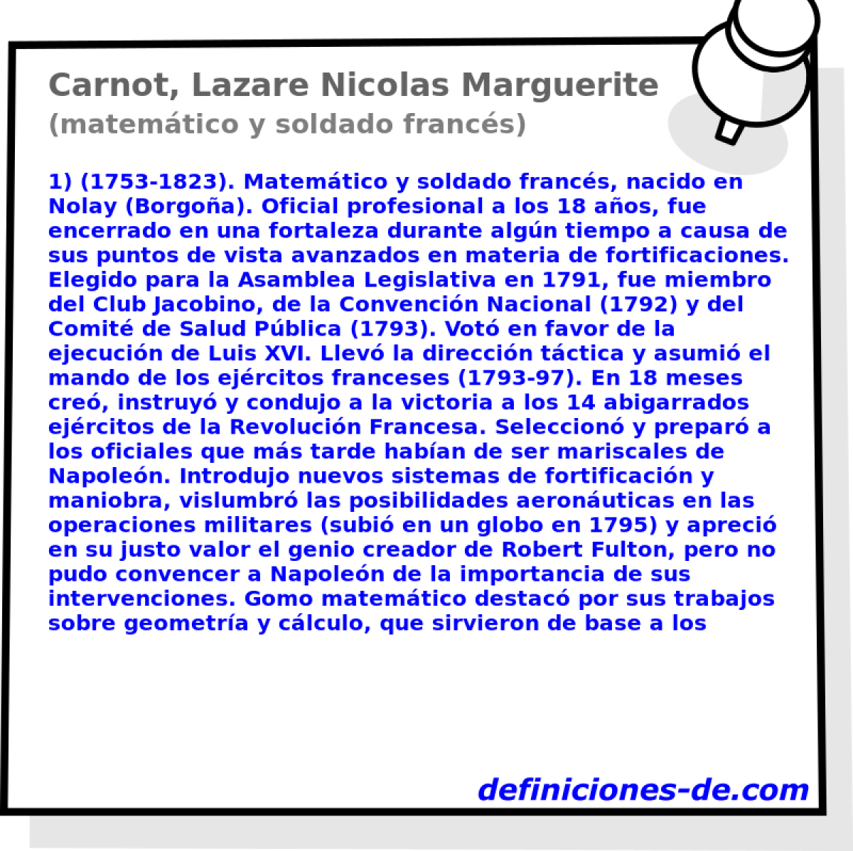 Carnot, Lazare Nicolas Marguerite (matemtico y soldado francs)