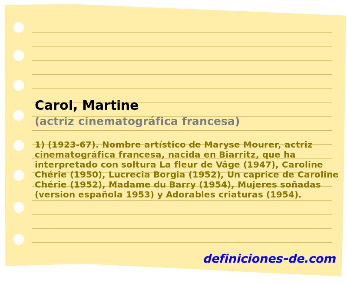 Carol, Martine (actriz cinematogrfica francesa)