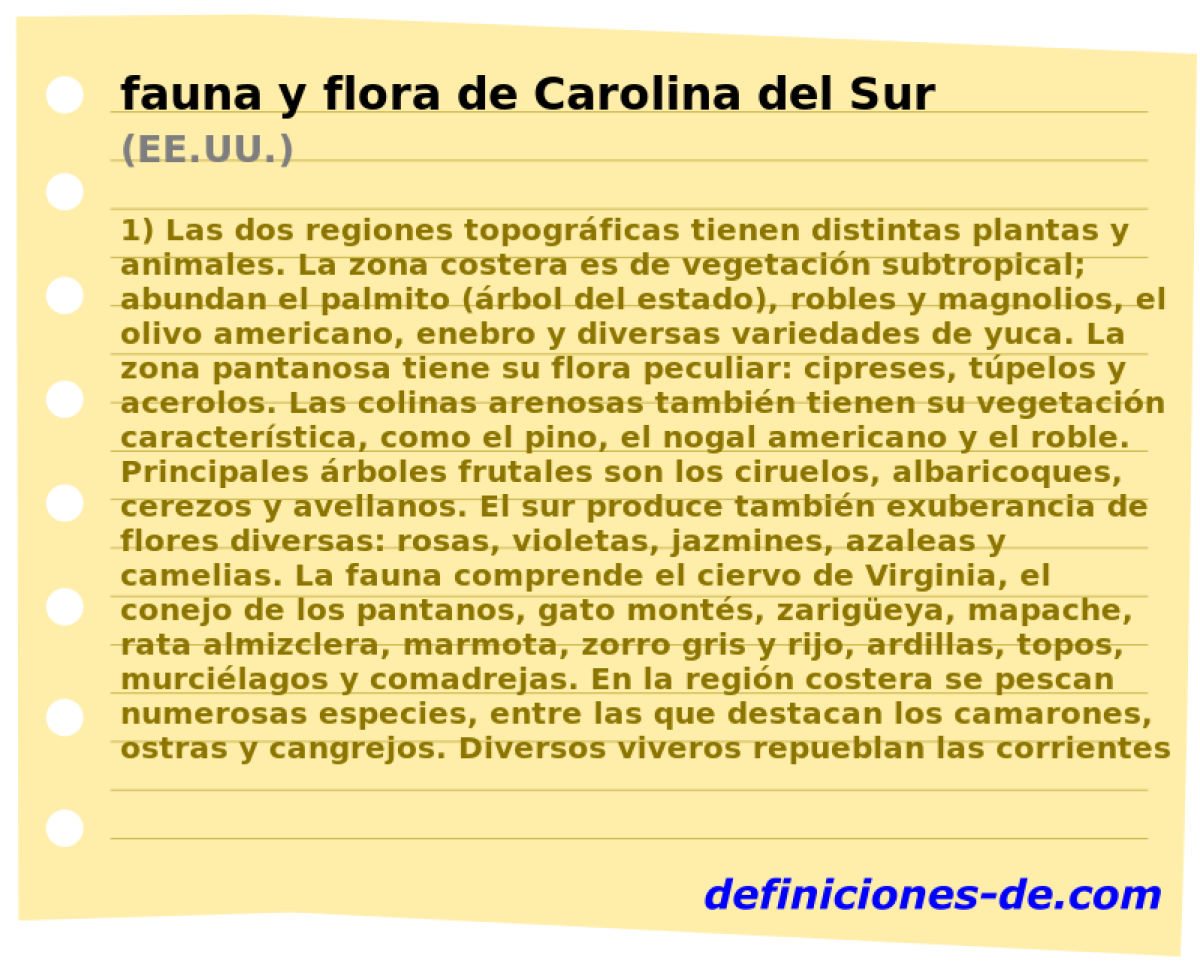 fauna y flora de Carolina del Sur (EE.UU.)