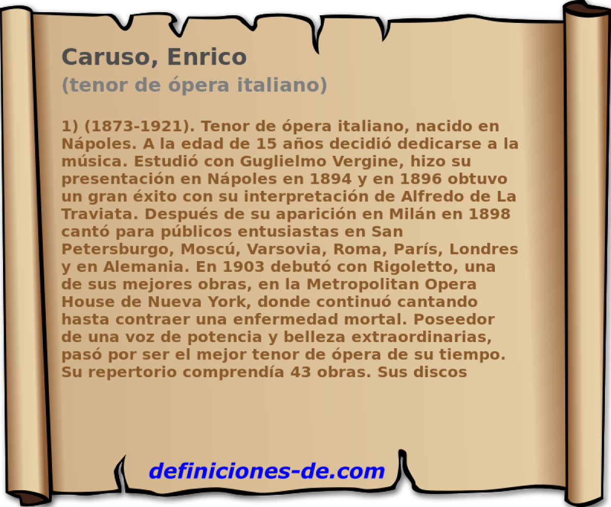 Caruso, Enrico (tenor de pera italiano)