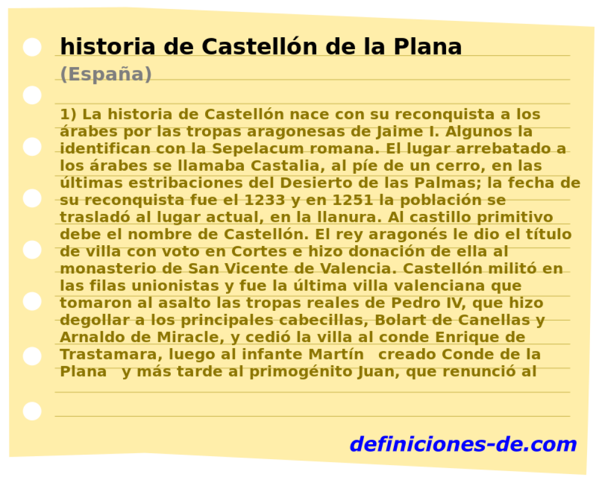 historia de Castelln de la Plana (Espaa)