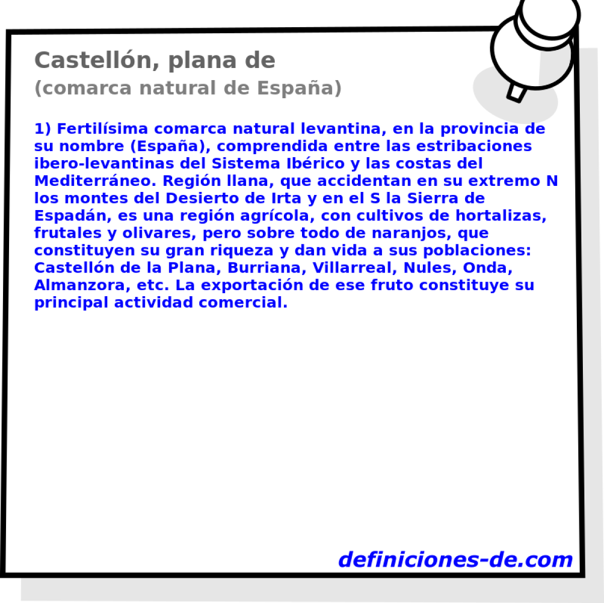 Castelln, plana de (comarca natural de Espaa)