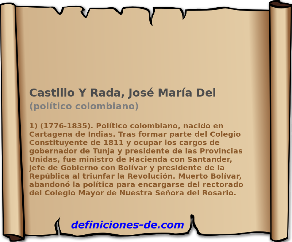 Castillo Y Rada, Jos Mara Del (poltico colombiano)