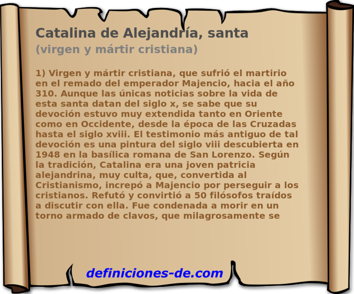 Catalina de Alejandra, santa (virgen y mrtir cristiana)