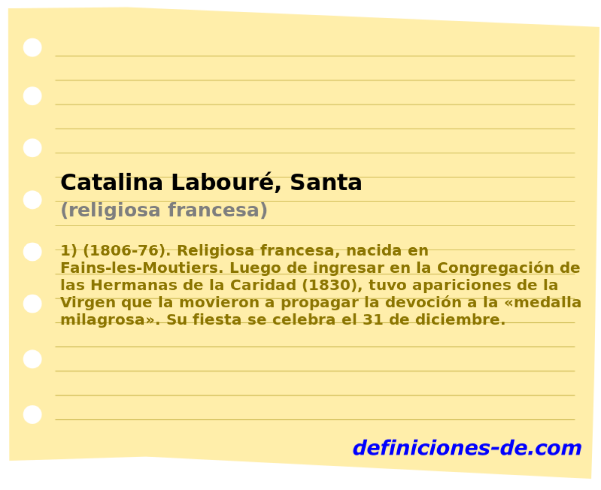 Catalina Labour, Santa (religiosa francesa)
